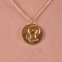 She Is Aries Artisan 24K Gold Zodiac Pendant Necklace image
