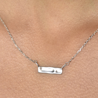 Alva Minimal Muse Bar Pendant Necklace (Silver) image