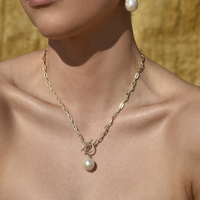 Rosa Baroque Pearl Toggle Chain Necklace  image