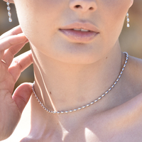 Modern Muse Beaded Necklace / Choker (Silver) image