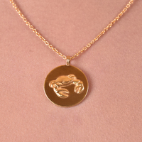 She Is Cancer Artisan 24K Gold Zodiac Pendant Necklace image