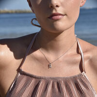 Capricorn Diamante Pendant Necklace (Silver) image