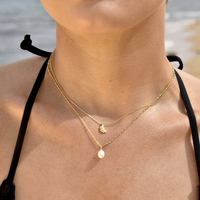 Aicha Dainty Croissant Pendant Necklace (Gold) image