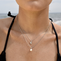 Aicha Dainty Croissant Pendant Necklace (Silver) image