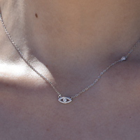 Harmonie Fine Evil Eye Necklace (Silver) image