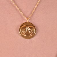 She Is Gemini Artisan 24K Zodiac Gold Pendant Necklace image