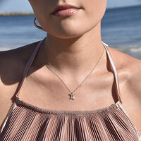 Gemini Diamante Pendant Necklace (Silver) image