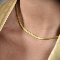 Faridah Gold Snake Chain Necklace (Solid Sterling Silver) image