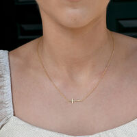 Trine Cross Pendant Necklace (Gold)