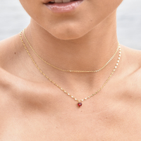 Lorabelle French Dual Chain Heart Pendant Necklace  image