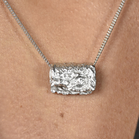 Louca Sculptural Fold Pendant Necklace (Silver) image