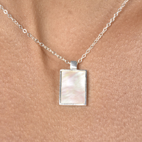 Chantal Mother of Pearl Pendant Necklace (Silver) image