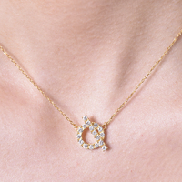 Oaklyn Diamante Buckle Pendant Necklace (Gold) image