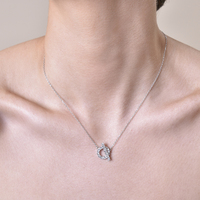 Oaklyn Diamante Buckle Pendant Necklace (Silver) image