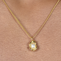 Ziya Sculptural Pearl Pod Pendant Necklace (Gold Vermeil) image