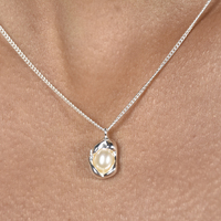 Ziya Sculptural Pearl Pod Pendant Necklace (Silver) image