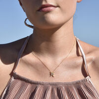 Pisces Diamante Pendant Necklace (Gold) image
