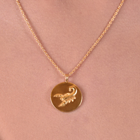 She Is Scorpio Artisan 24K Gold Zodiac Pendant Necklace image