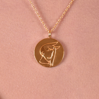 She Is Taurus Artisan 24K Gold Zodiac Pendant Necklace image