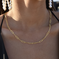 Elijah Textured Link Chain Necklace (Gold Vermeil) image