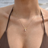 Bjarne Zircon Toggle Pendant Necklace (Gold) image