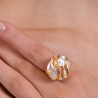 Capriana 24K Gold Baroque Pearl Nest Ring image