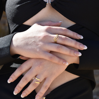 Selene Artisan Lining Open Ring (Gold Vermeil) image