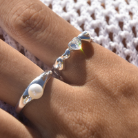 Love Is All Around Artisan Open Ring (Silver) image