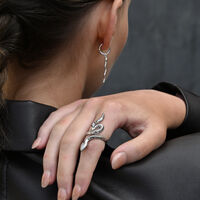 Blythia Sculptural Serpent Open Ring (Silver) image