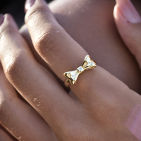 Elvie Artisan Bow Open Ring (Gold Vermeil) image
