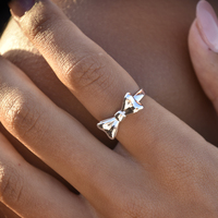 Elvie Artisan Bow Open Ring (Silver) image