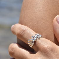 Coral Art Deco Open Ring (Silver) image