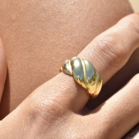 Aveline Gold Vermeil Croissant Open Ring image