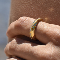 Astre Artisan Diamante Wave Open Ring (Gold Vermeil) image