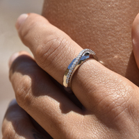 Astre Artisan Diamante Wave Open Ring (Silver) image