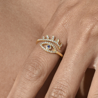 Una Artisan Evil Eye Open Ring (Gold) image