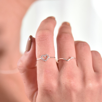 Emir Fine Silver Heart Open Ring image