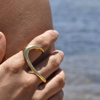 Solana Art Deco Finger Lock Open Ring (Gold Vermeil) image