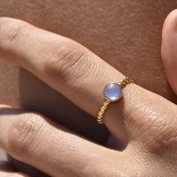 Callisto Artisan Moonstone Open Ring (Gold) image