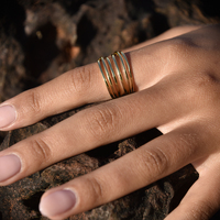 Viana Artisan Line Stack Open Ring (Gold) image