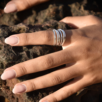 Viana Artisan Line Stack Open Ring (Silver)