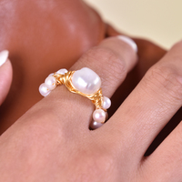Bjorne 24K Freshwater Pearl Nest Open Ring image