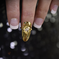 Thelma Arsty Nail Open Ring (Gold Vermeil) image