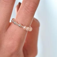 Aoife Silver Beaded Pearl Ring image