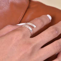 Noora Sculpture Wrap Open Ring (Silver) image