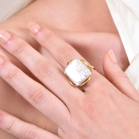 Lorenza Gold Filled Pearl Open Ring image