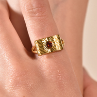 Crimson Sun Muse Zircon Open Ring image