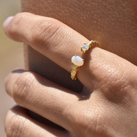 Eislyn Twin Zircon Open Ring (Gold Vermeil) image