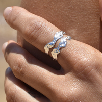 Hendrix Sculpture Twin Line Open Ring (Silver) image