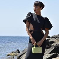 Lorena Artsy Resin Clutch (Lime Green)